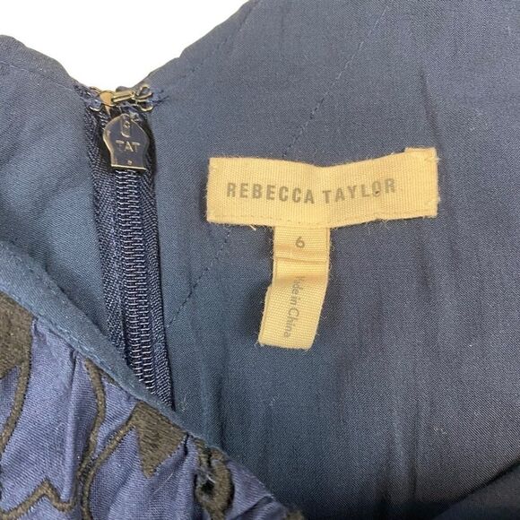 Rebecca Taylor Adriana Embroidered Ruffle Blue Blueberry Eyelet 6 - Picture 4 of 6